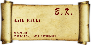 Balk Kitti névjegykártya