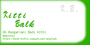 kitti balk business card